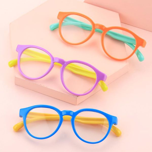 

safety kids computer glasses blue light blocking glasses silicone frame video gaming anti radiation for children, White;black