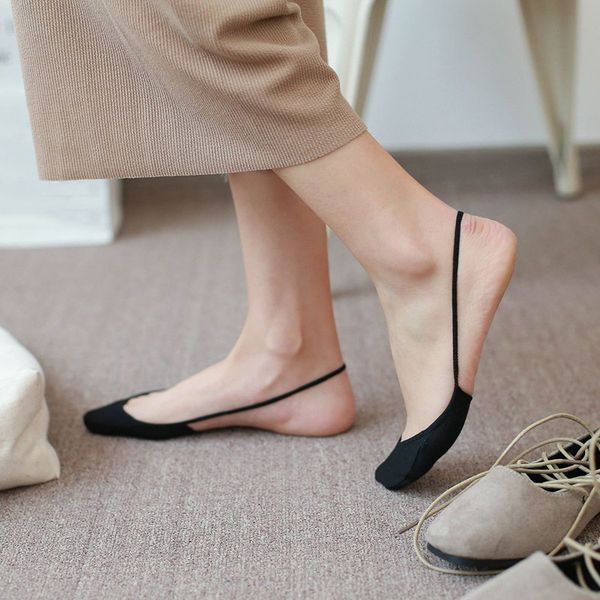 

2pairs women cotton comfortable soild half sole cover invisible slippers sock for high-heeled shoes, Black;white