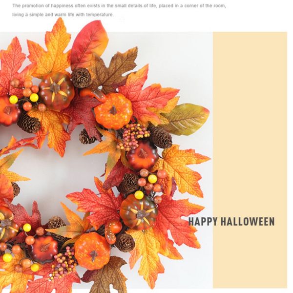 

20 inches fall wreath pumpkin wreath autumn harvest thanksgiving door front door home party decoration props products