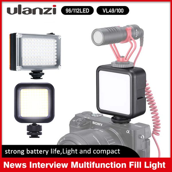 

ulanzi 96/112 vl49/100 dslr led video light on camera p studio lighting led vlog fill light lamp for smartphone dslr camera