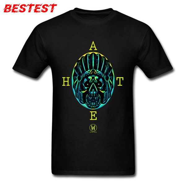 

hate winter tees hip hop men t-shirt mens black green skull tshirt 100% cotton custom male clothes gothic t shirt cheap