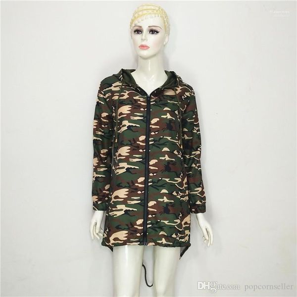 

camouflage hoodie coat slim fleece hats coats warm long coat womens autumn winter jackets new fashion, Black;brown