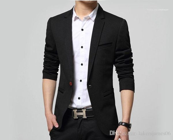 

solid color single button plus size homme clothing fashion style casual apparel mens business designer suits lapel neck long sleeve blazer, White;black