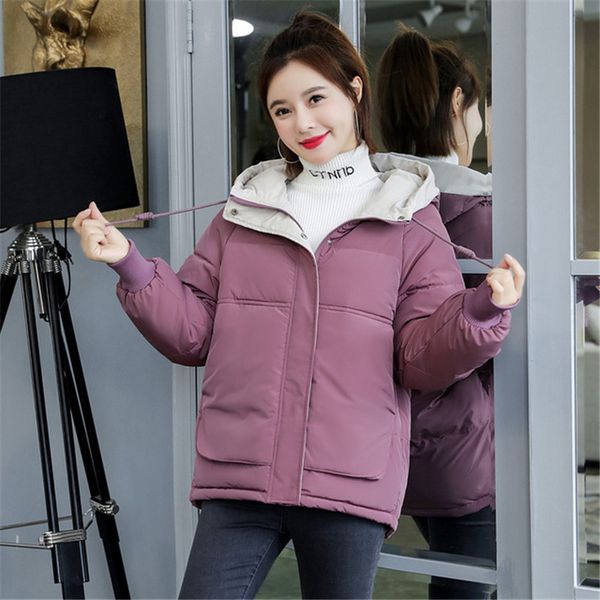 

women's down & parkas 2021 winter jacket women coat hooded short jackets cotton padded parka outwear female thick warm coats p786, Black