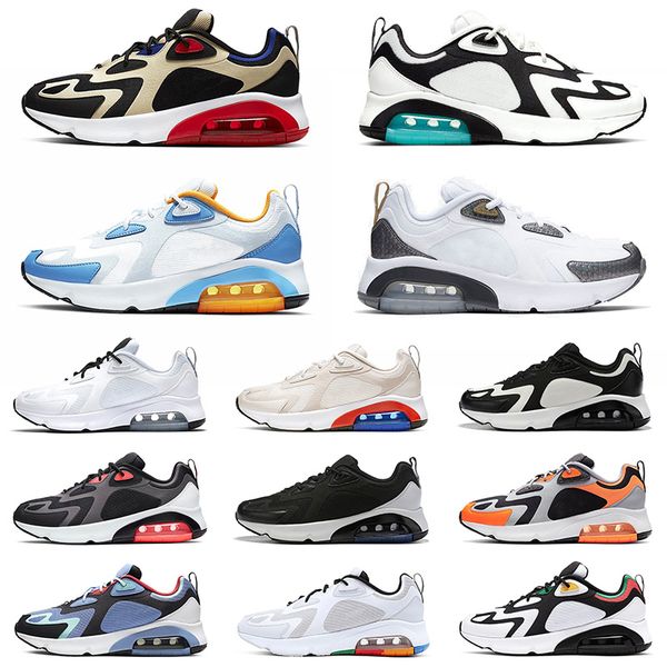 

wholesale 2020 cushion 200 men women running shoes black teal bordeaux white metallic gold desert sand women trainers tenns sneakers