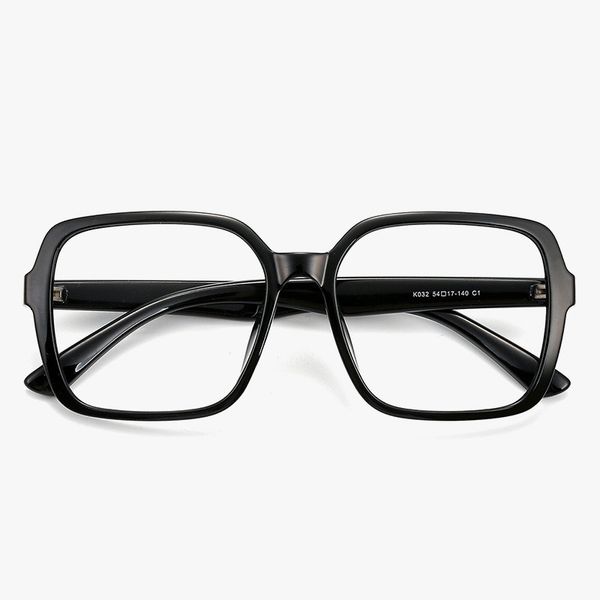 

oversize decorationtransparent color polygonal glasses frame men women eyeglasses tr90 glasses frame for male no lens, Black
