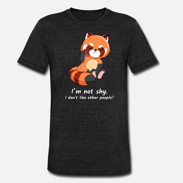 

funny red panda gift middle finger not shy t shirt men printing 100% cotton o-neck pictures loose basic summer pattern shirt