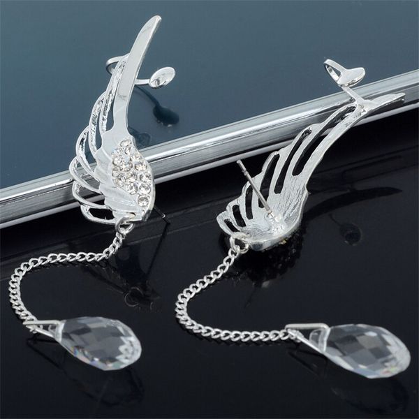 

dangle & chandelier classic women earring romantic angel's long drop earrings wedding brand jewelry for girl friend party gift, Silver