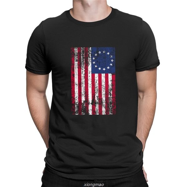 

new design men's white t-shirt short american flag printed pattern fashion slim handsome betsy ross flag stars