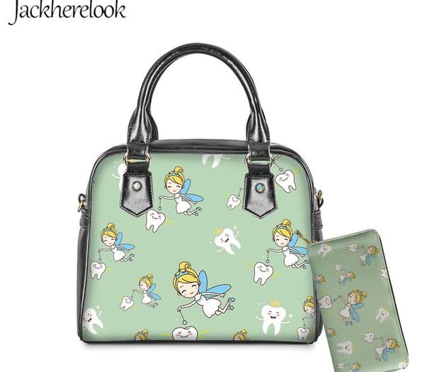 

jackherelook стоматологическая сумочки женщины с сумочка симпатичные зубная printed мягкая crossbody сумка для женщины кожа pu дамы messenge