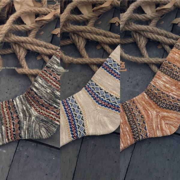 

autumn cotton national and winter totem parallel line thick needle ethnic men's thick line kaka tide socks outdoor outing comfortable c, Black