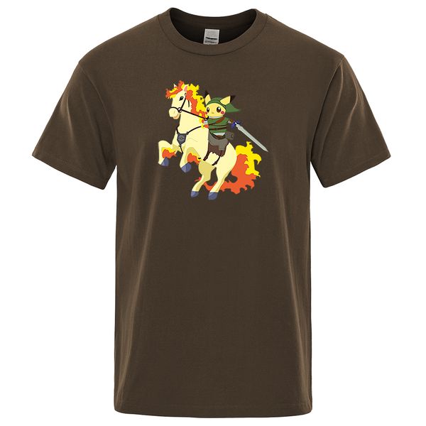 

cartoon monster ponyta print t-shirts summer casual short sleeve 100% cotton t shirt japan anime streetwear