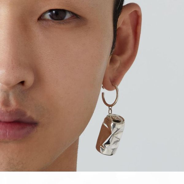 

ambush 925 folded can earrings hip hop fashion jewelry original gift box, Silver