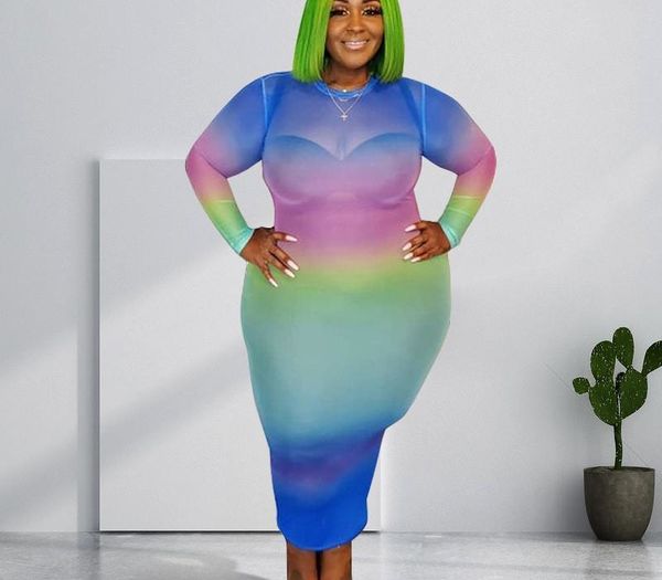 

neck pencil dress plus size women clothing autumn ladies designer dress striped printed long sleeve crew, Black;gray