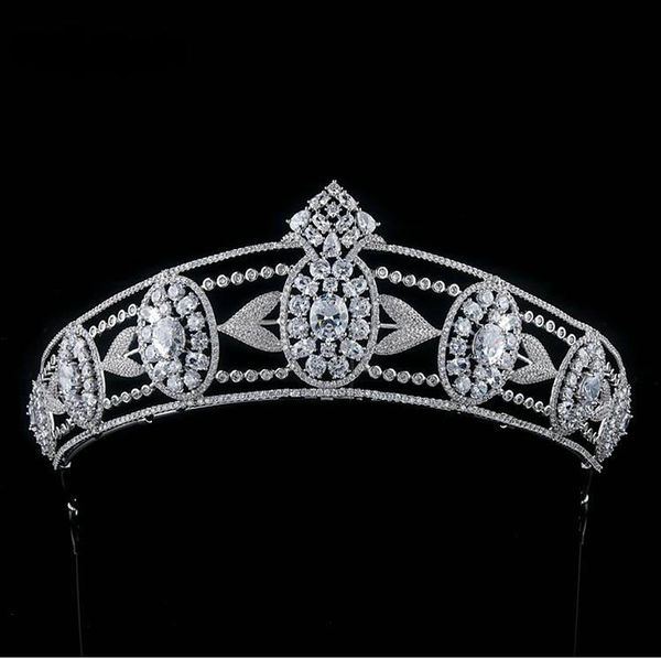 

eillyrosia luxury cubic zirconia dripping headwear bridal crystal crown wedding hair accessories beauty crown bride tiaras