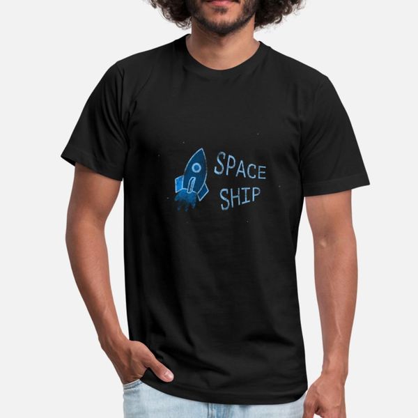 

blue space ship to the moon t shirt men loose tee shirt round neck standard loose funny summer style leisure shirt