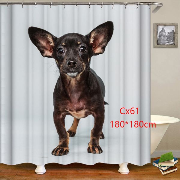 

shower funny polyester mildew proof waterproof curtain dogs printing digital