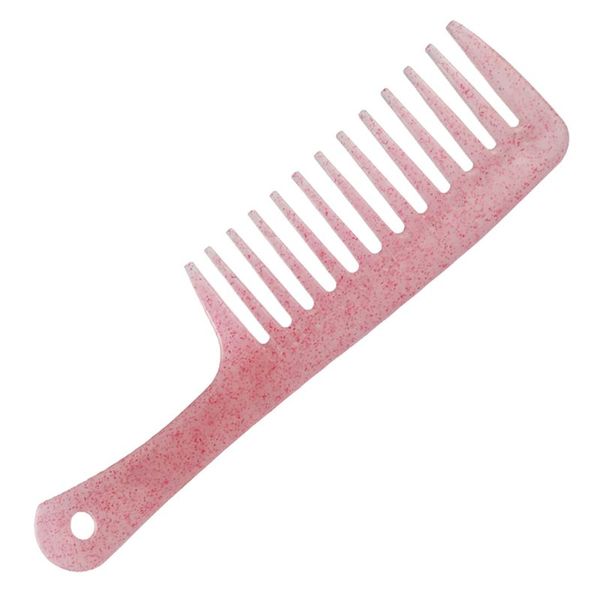 

wide tooth plastic hair comb detangling handle hairdressing anti-static salon tool x7ja, Silver