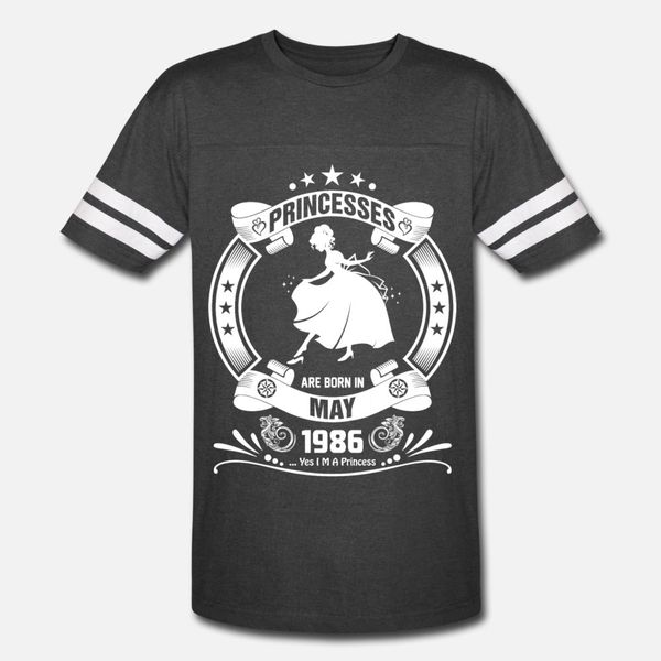 

princess are born in may 1986 t shirt men character 100% cotton o-neck solid color fit fashion spring autumn kawaii shirt