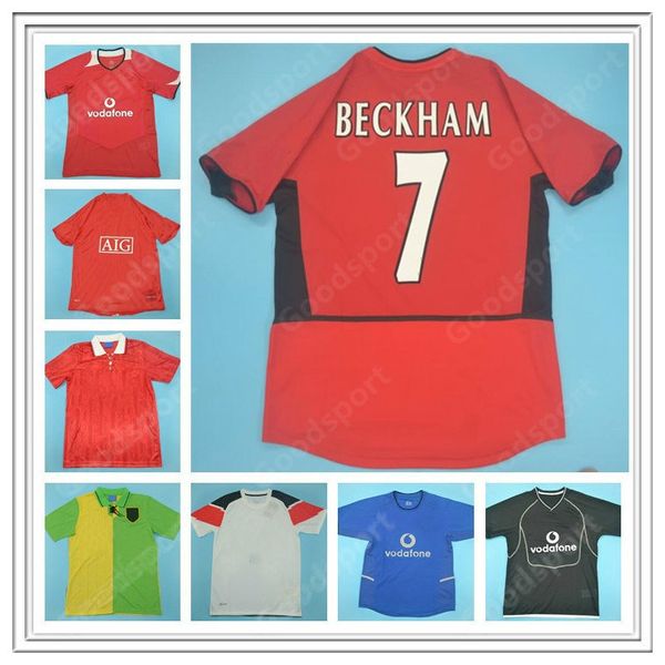 

retro beckham cantona rooney jerseys scholes giggs tevez soccer football shirts calcio man andy veron futbol shipment, Black;yellow