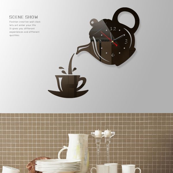 

new clock watch wall clocks 3d diy acrylic mirror stickers home decoration living room quartz needle
