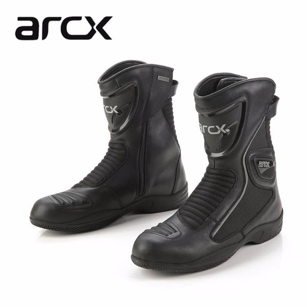 

arcx leather motorcycle boots summer breathable mid-calf shoes racing motorbike botas racing boot motorcycle boots