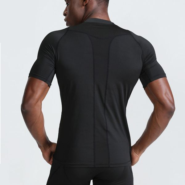 

running jerseys breathable compression t shirts men sports baseball quick drying tights exercise bodybuilding fitness, Black;blue