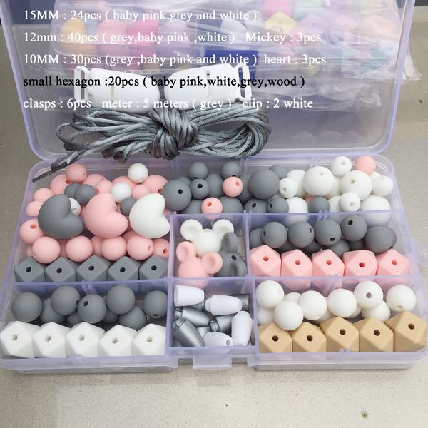 

silicone beads pacifier clip eco baby teething beads set nursing diy chew jewelry silicone bead teether set c0922