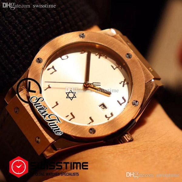 

sale automatic mens watch rose gold white dial middle east limited edition arabic markers brown rubber strap watches swisstime he13b2, Slivery;brown
