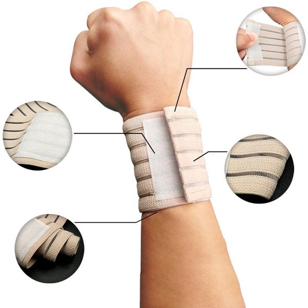 

wrist support 1 pcs elastic sport bandage wristband hand gym brace wrap tennis cotton weat band fitness protective, Black;red