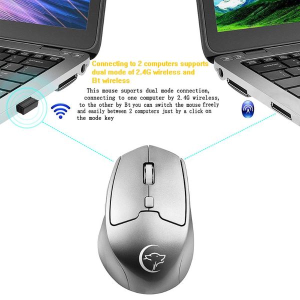 

mice g823 dual mode optical computer mouse wireless 2.4g 2400dpi portable recharge gaming for mac pc