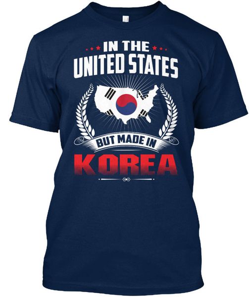 

men 2019 new short sleeve cotton print men's t-shirt made in korea - the united states but standard o-neck tee