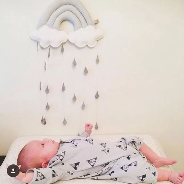 

children's home creative cloud raindrops bed decorations pendant accessories fabric bells room decoration for boy girl baby