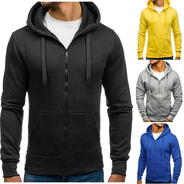 

sweatshirts fashion casual male clothing mens designer hoodies autumn winter long sleeve solid color cardigan coat hooded, Black