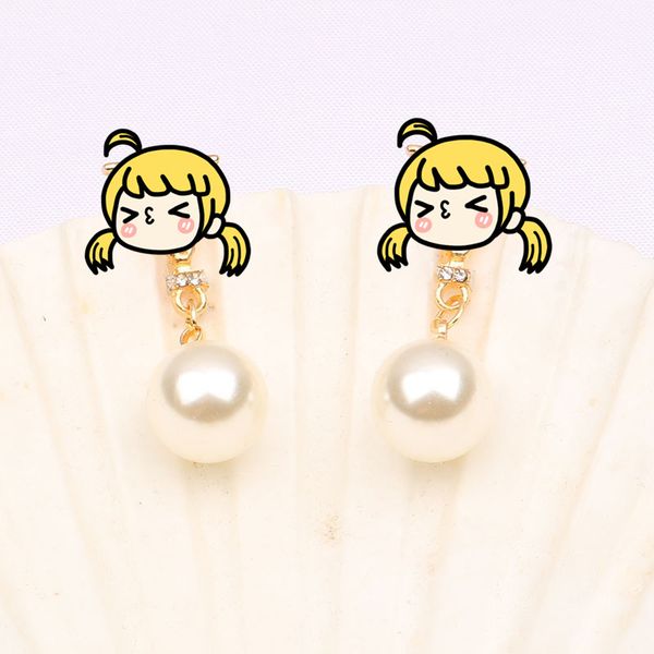 

pearl earrings women's long style korean tide temperament celebrities simple and sweet small fresh pendant fashion earrings wholesale, Golden