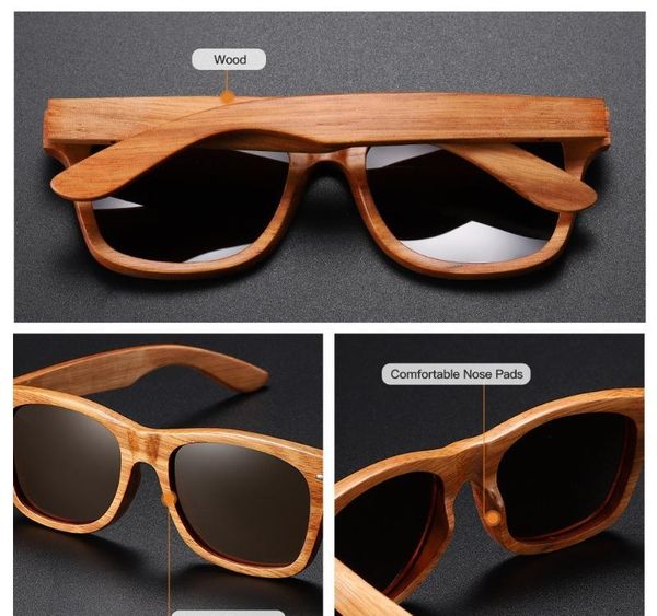 

ezreal natural wood солнцезащитные очки поляризованные деревянные солнцезащитные очки uv400 деревянные марка with03, White;black