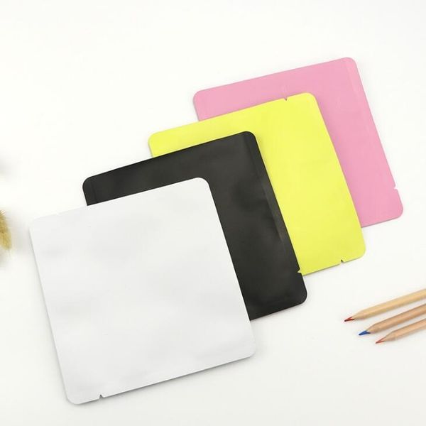 

15x15cm differet colour white/ yellow/ pink/ black heat sealable aluminum foil flat pouch open package bag vacuum pouch lx2235