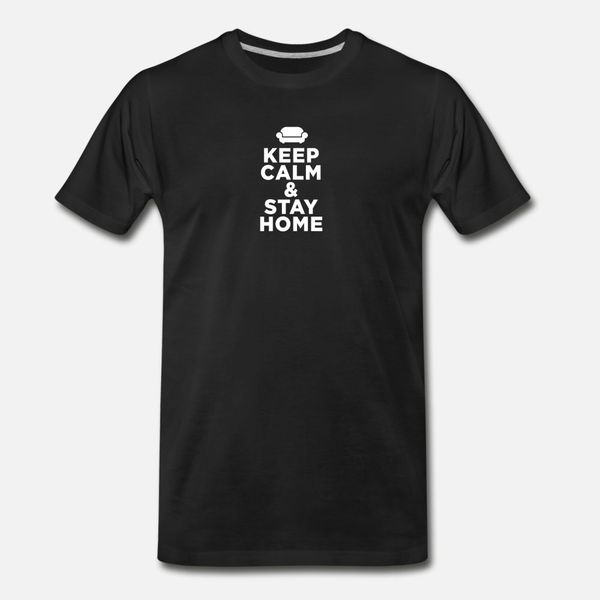 

будучи карантине подарков диван успокойся и stay t shirt men отпечатано 100% хлопок вокруг шеи kawaii солнечный свет строительство весна осе