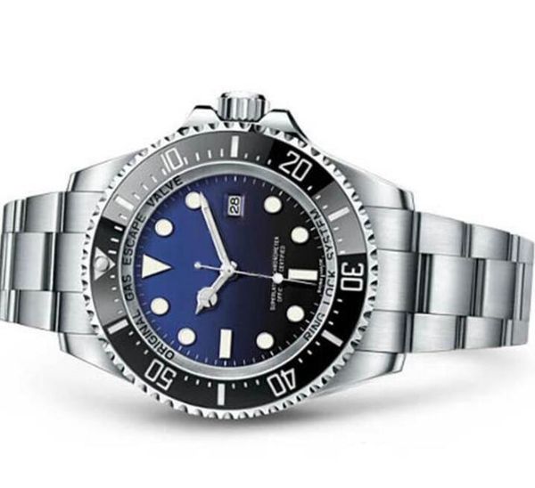 

mens watch deep ceramic bezel sea-dweller sapphire cystal stainless steel with glide lock clasp automatic mechanical mens watches, Slivery;brown