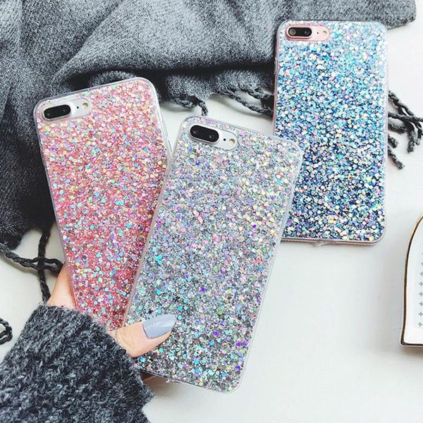 

cgjxsfashion bling glitter sequins sost silicone case for iphone x xs max xr 8 7 6 6s plus 5 5s cover
