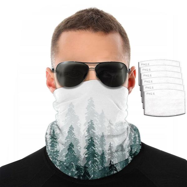 

dust-proof scarf magic tube scarf christmas classic fir tree watercolor pattern jogging cycling biking leggings headband, Blue;gray