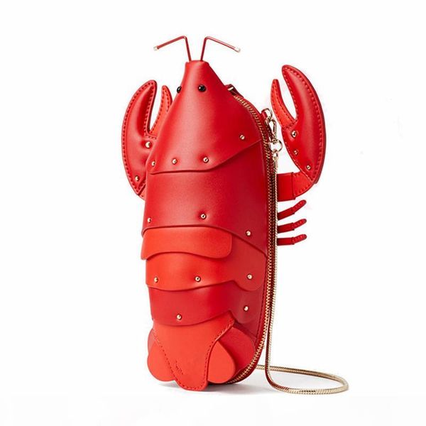 

bolsos mujer fun lobster chain crossbody bag for women pu leather small purse pouch ladies cute shoulder female flap messenger bag