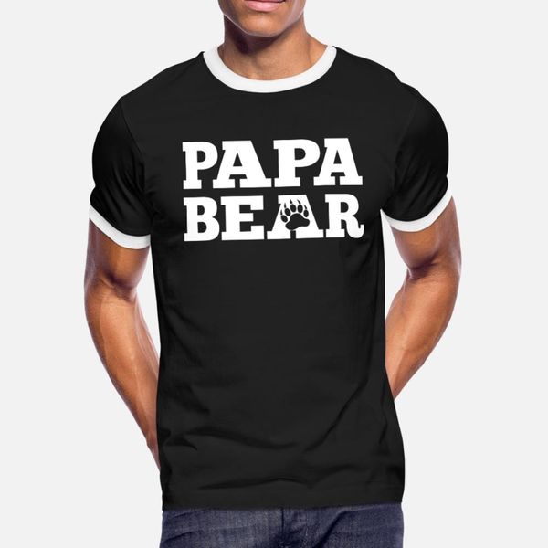 

papa bear t shirt men knitted short sleeve crew neck homme loose new style spring novelty shirt