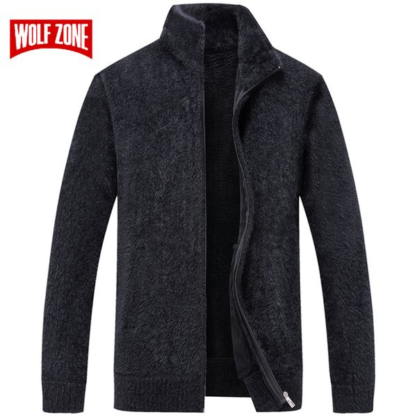 

autumn winter new warm men jacket light casual slim man coat fashion standing collar mens parkas, Black