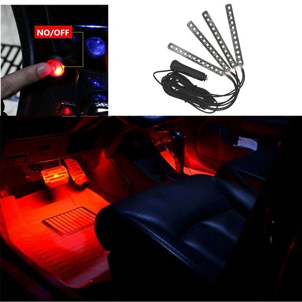 

12led car cigarettelighter plug car footwell atmosphere light lamp decor
