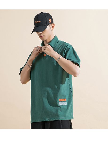 

men's polo shirt short-sleeved 2020 new arrival fahion men's summer new casual solid patchwork t-shirt tees 3 colors, White;black