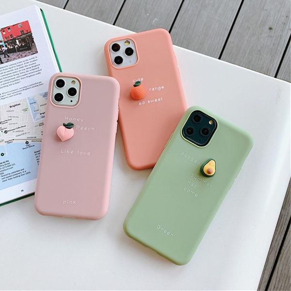 

cgjxs3d candy avocado letter soft phone case for iphone 11 pro xs max xr x silicone case for iphone 8 plus cover