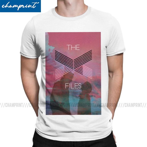 

creative the x files t-shirt for men round collar t shirts scully mulder ufo aliens tv short sleeve tees gift idea clothing