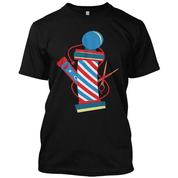 

mens t shirts fashion 2019 barber pole scissors and clippers funny gift t shirt graphic tee 100% cotton short tee shirts