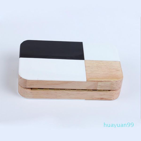 

new-handbag perfume acrylic evening bags patchwork wood clutch box brick vintage chain for party - l5119